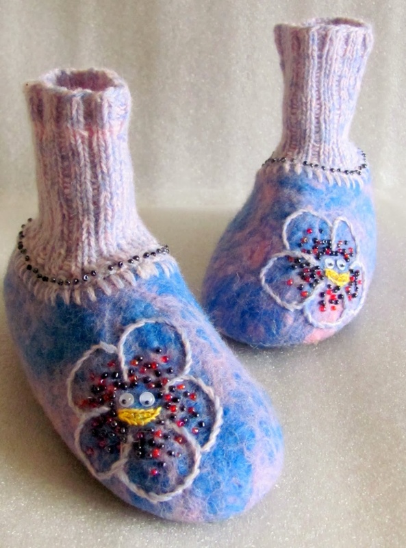 Felt shoes - Flowers, size 22.5 picture no. 3