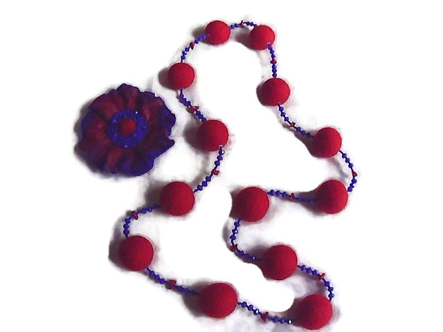 Necklaces " blue and red elegance "