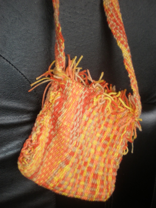 Woven, knotted bag