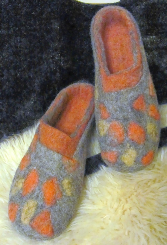 Motley felted slippers, size 40.5 picture no. 2