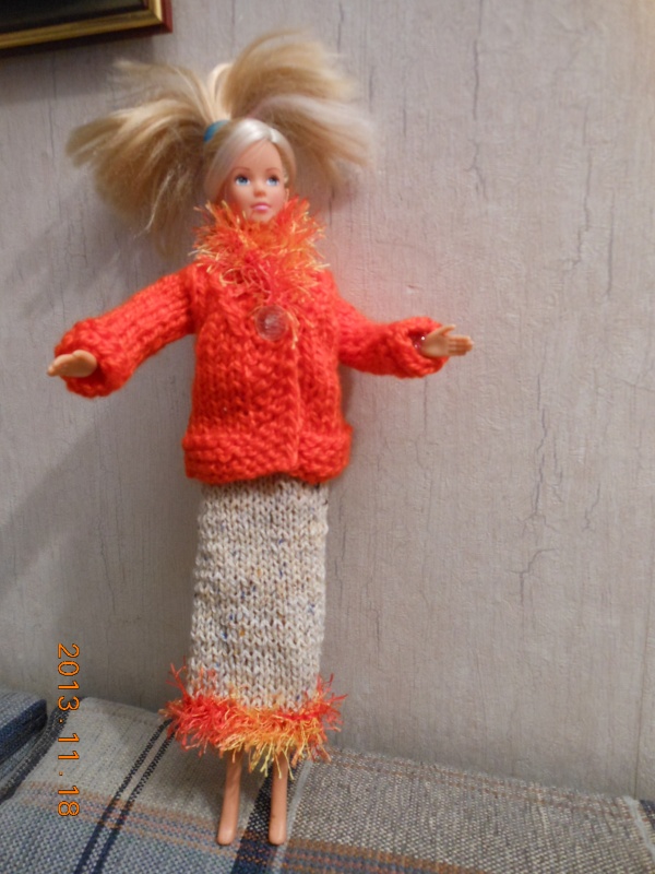 Knitted Barbies two pieces suit