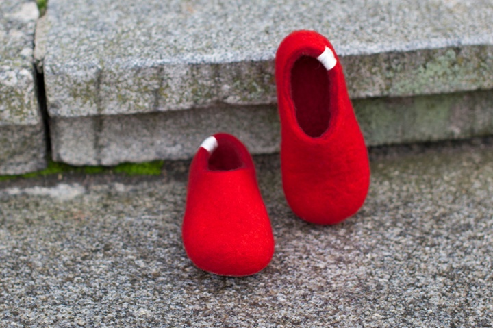 Red baby slippers
