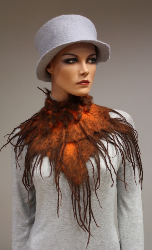Shawl collar " persimmon pudding "