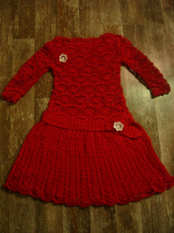 Crocheted girlish dress