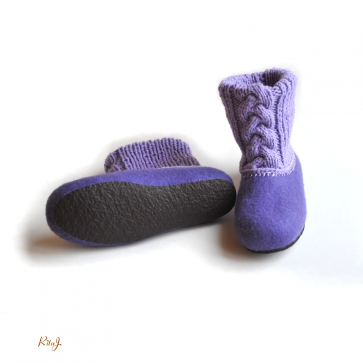 Felt slippers / felted slippers LILA picture no. 3