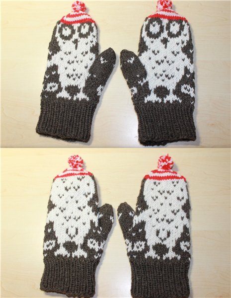 Christmas-Owls gloves