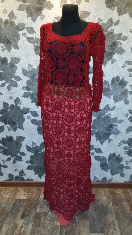 Crocheted long dress
