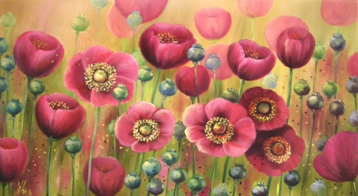 " Poppy " 45x25; oil on canvas;