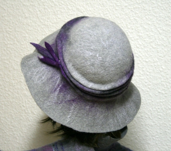 Hat " Grey and purple-2 " picture no. 2
