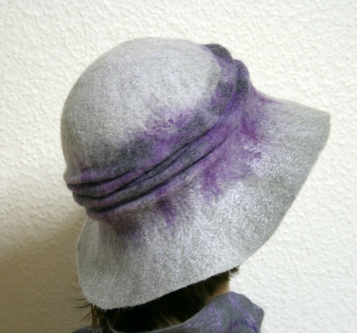 Hat " Grey and purple-2 " picture no. 3
