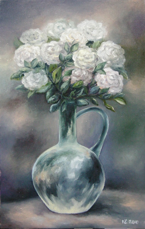 White roses 28x45