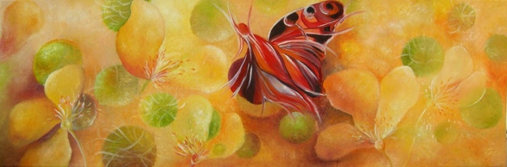 " flame butterfly " 90x30
