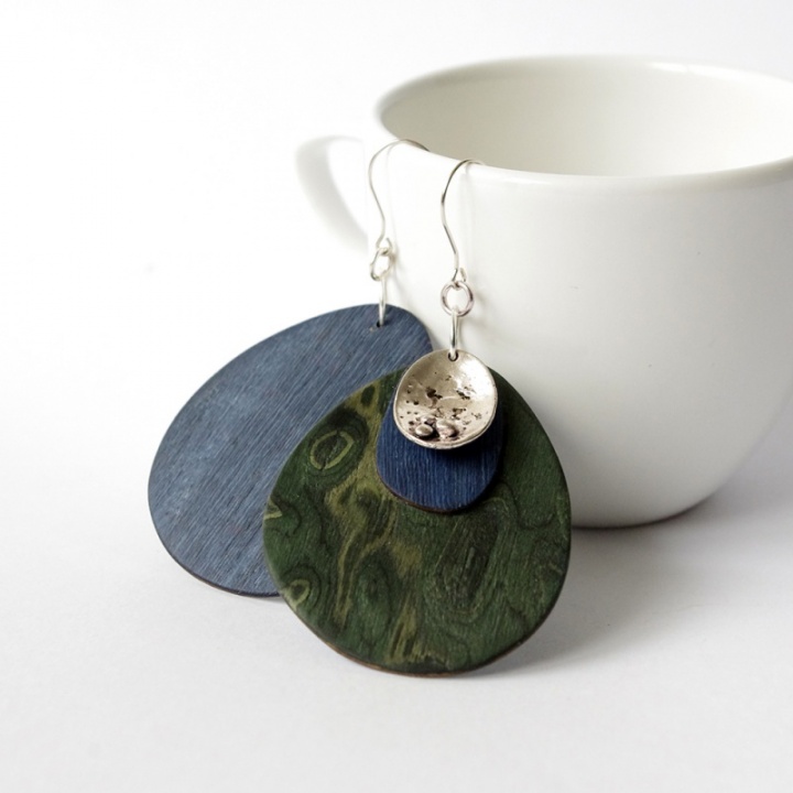 Greenery - a large wooden earrings picture no. 2