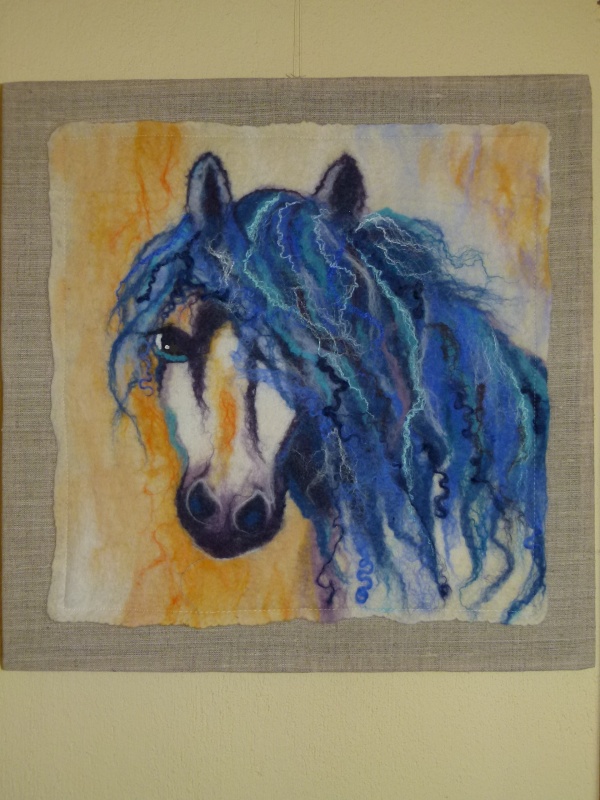 interior detail of the painting horse " Blue Dream "