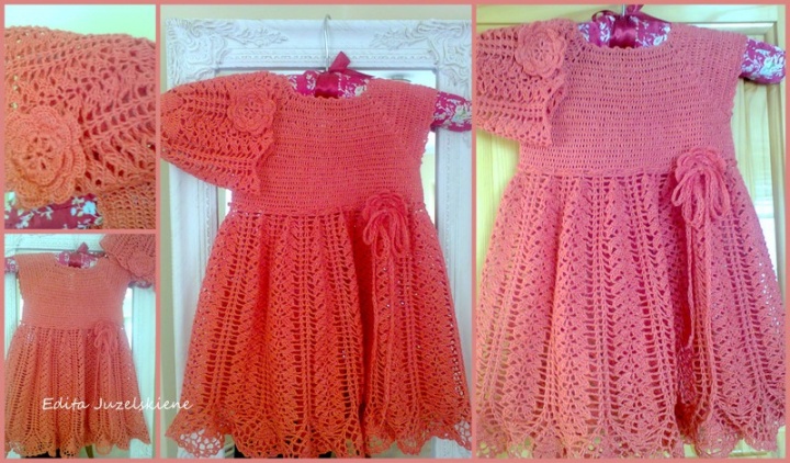 Linen crocheted dress and kepuryte ...