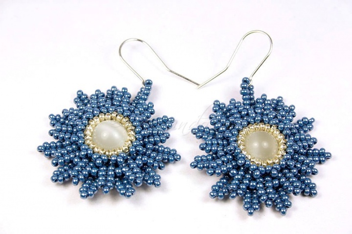 Earrings - blue flowers picture no. 2