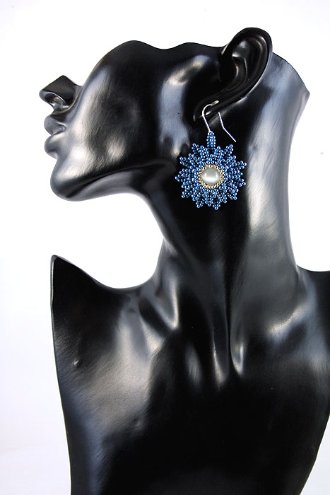 Earrings - blue flowers picture no. 3