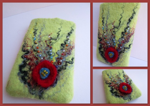 Phone Pouch " Red flower " picture no. 2