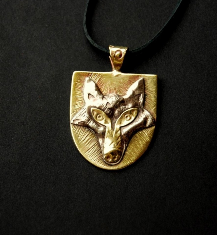 Pendant Wolf, of brass