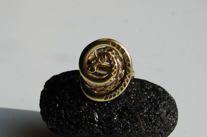Brass flower horse