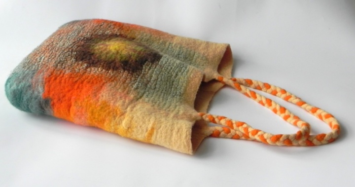 Felted by hand linen and wool