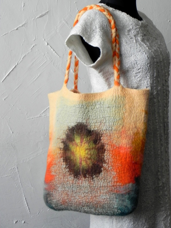 Felted by hand linen and wool picture no. 3