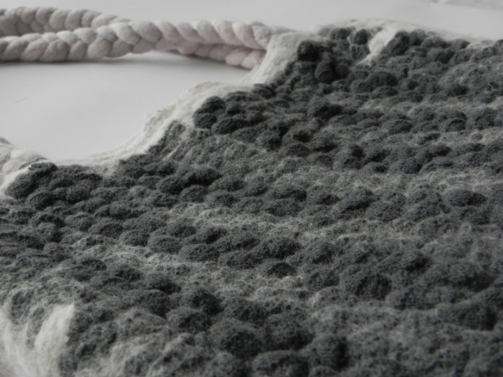 Felted by hand gray summer