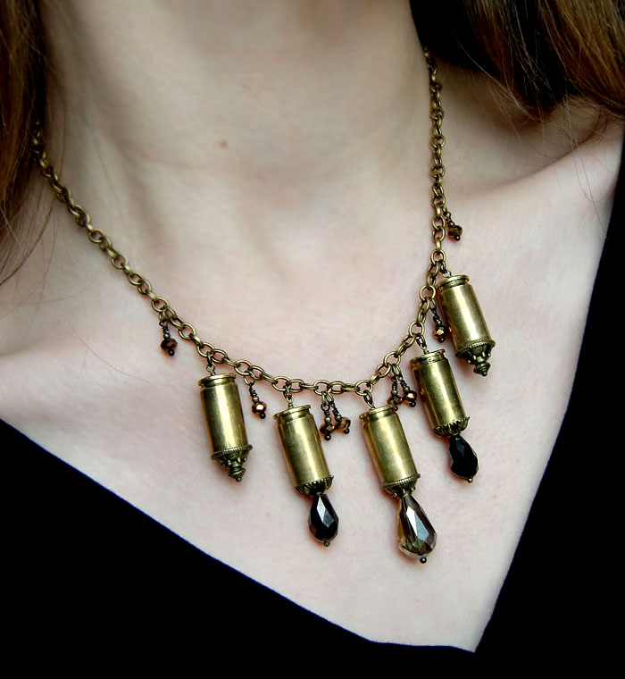 A bullet in the neck artist Ziema Handmade necklace ideas made by Beadwork