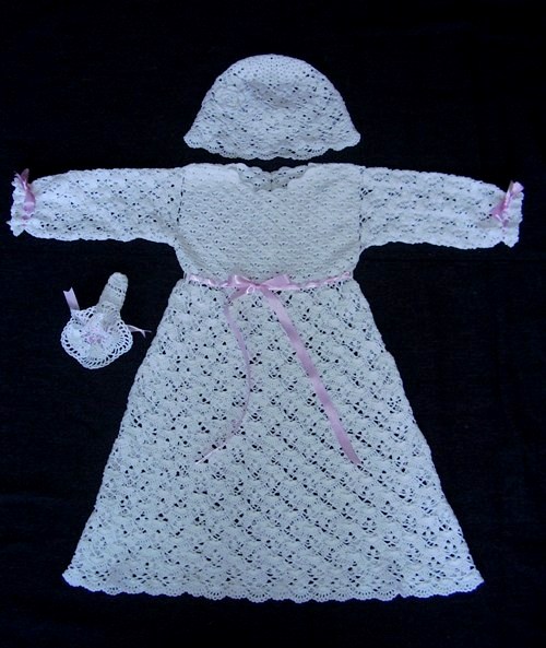 Christening dress crocheted