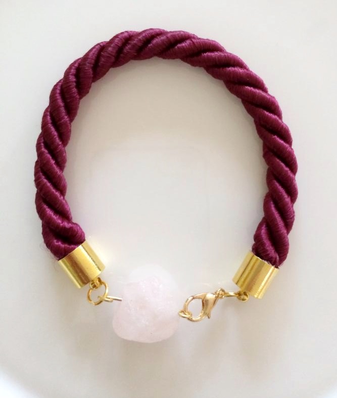 Bordine bracelet with rose quartz