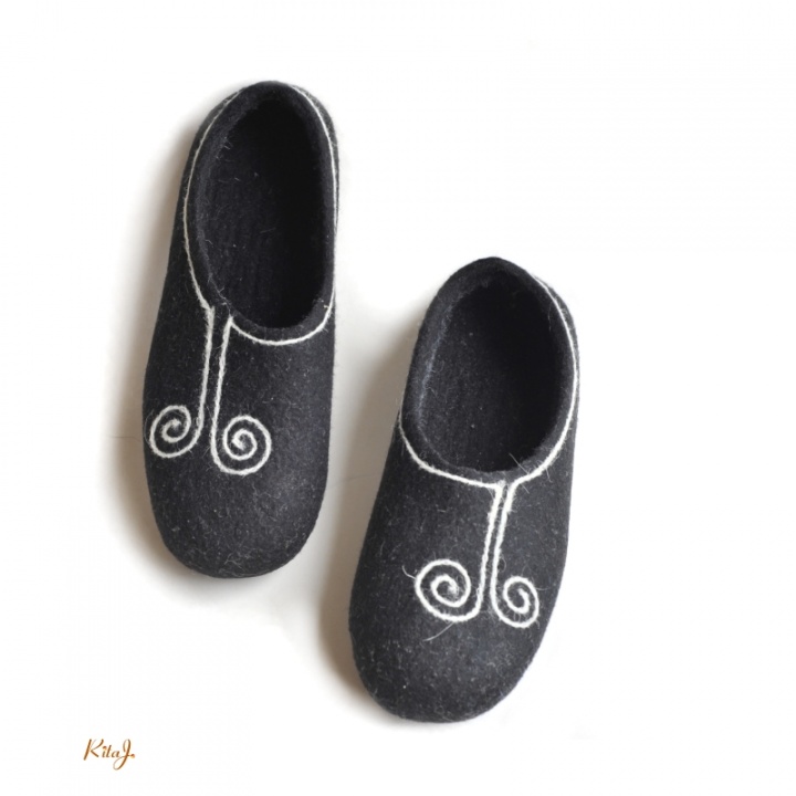 Felt slippers / felted slippers Swirl picture no. 2