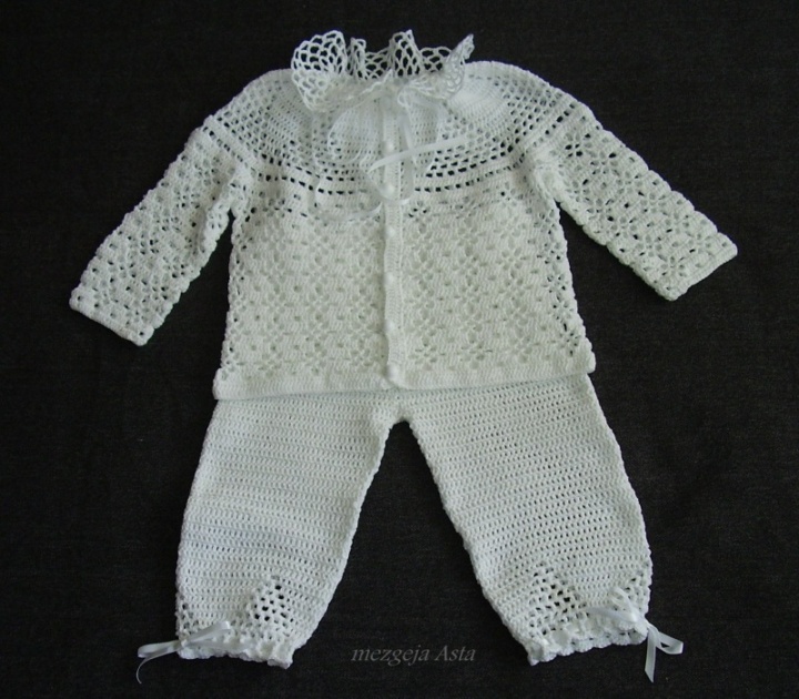 Crocheted christening clothes for boys