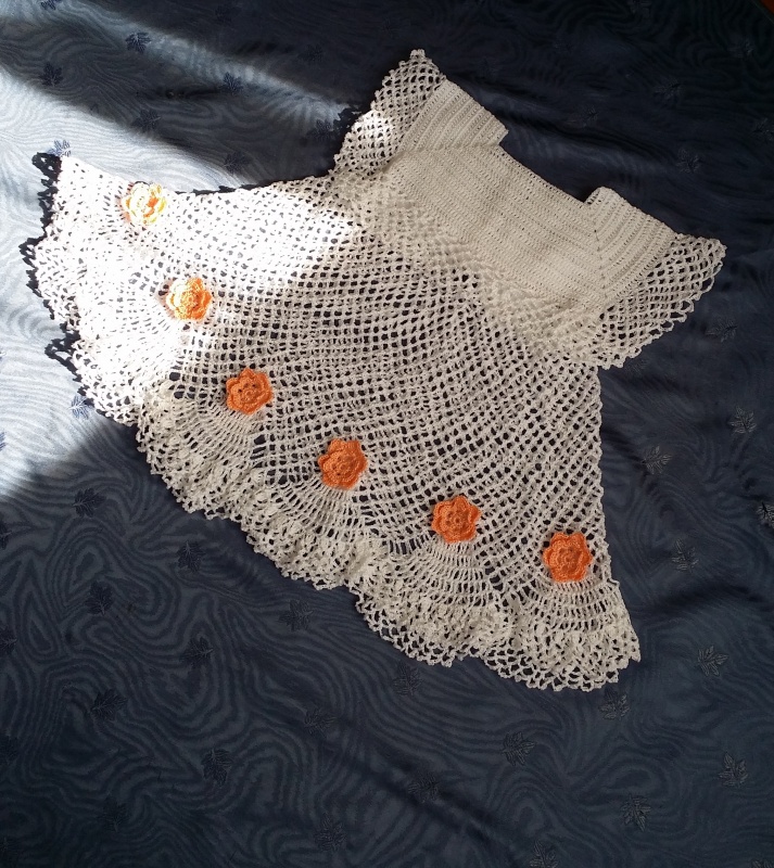 Crocheted christening dress