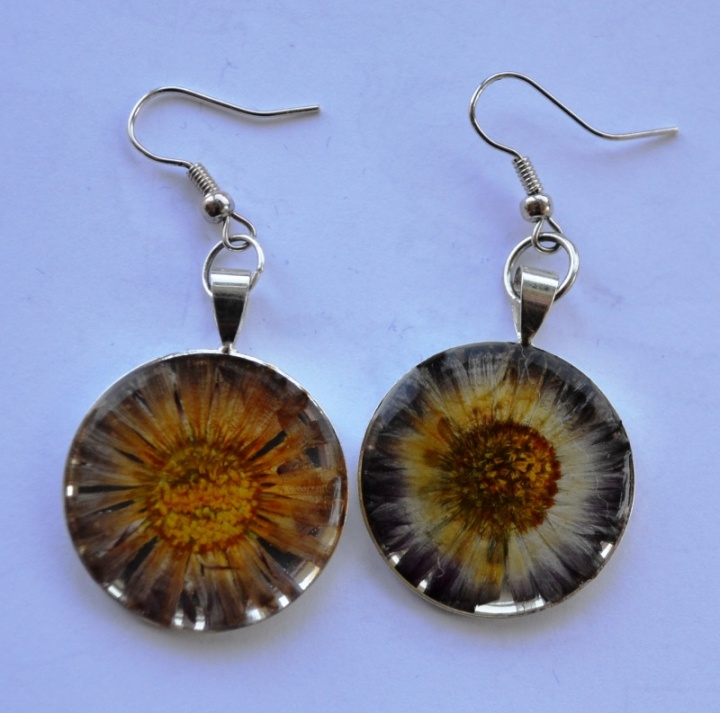 Earrings with real flowers picture no. 2