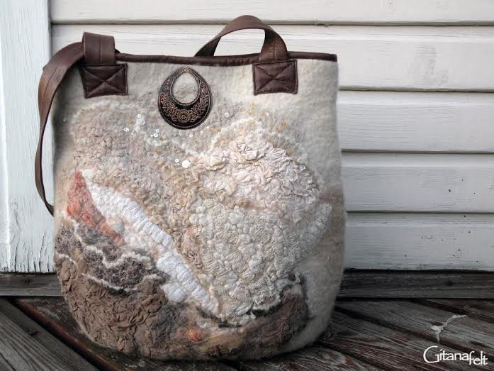 Felted Bag " cappuccino "