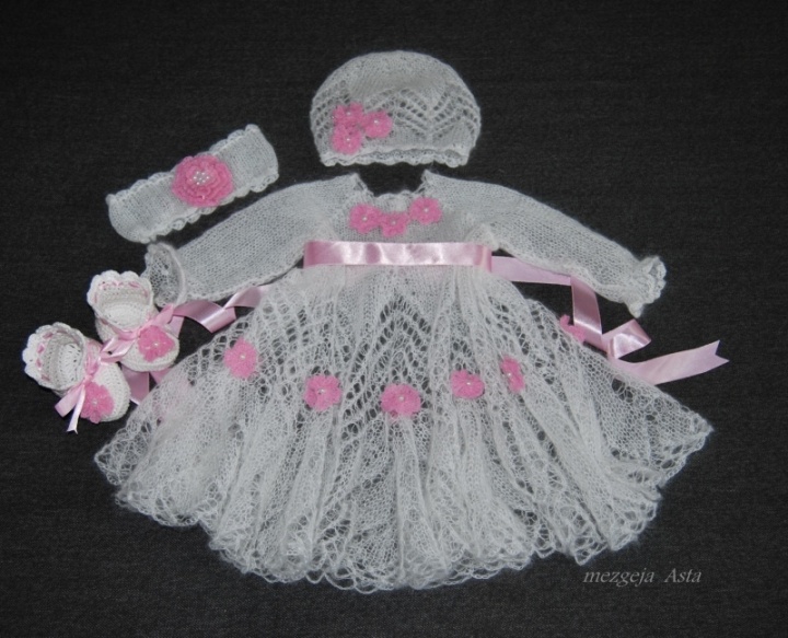 Knitted christening gown