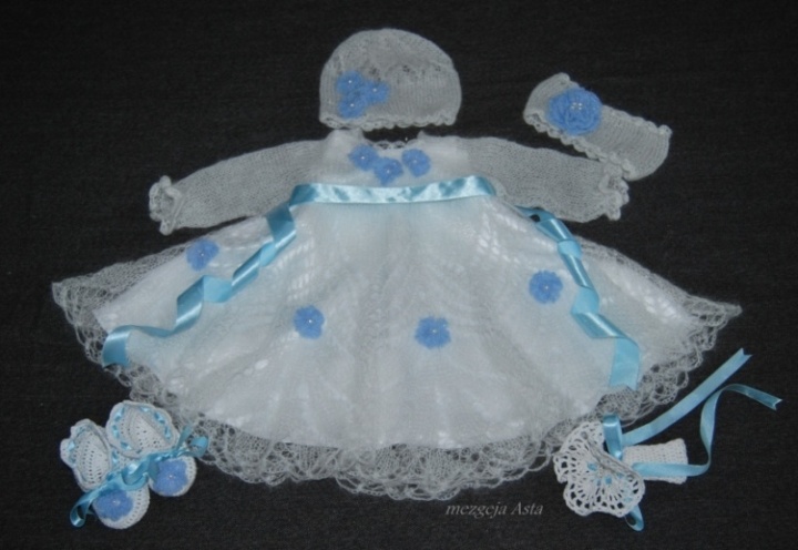 Knitted christening gown