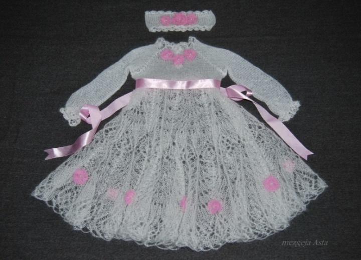 Knitted christening gown
