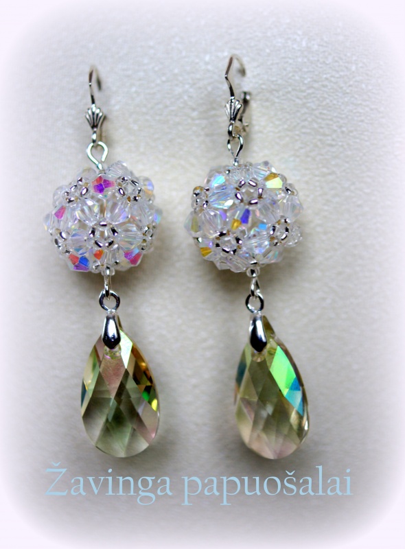 Bubbles earrings with crystals picture no. 2