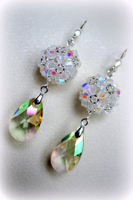 Bubbles earrings with crystals picture no. 3