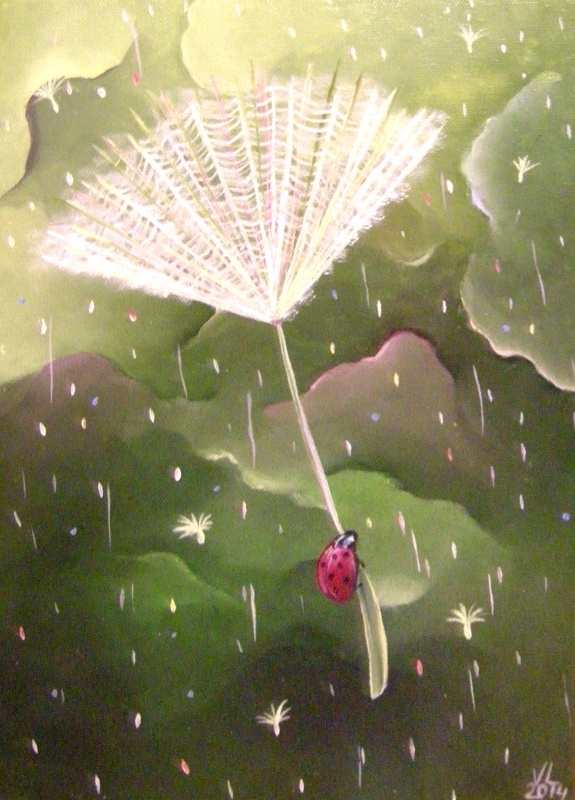 Boružėlė su laimės pūkeliu 35x40