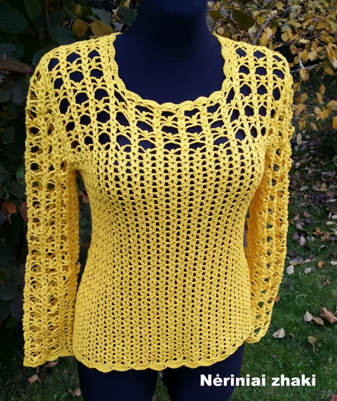 Crocheted yellow blouse