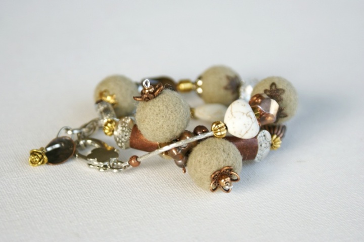 Bracelet - necklace " latte II "