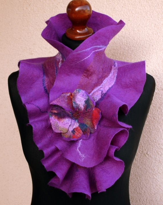 Purple flowers scarf ,, ,,