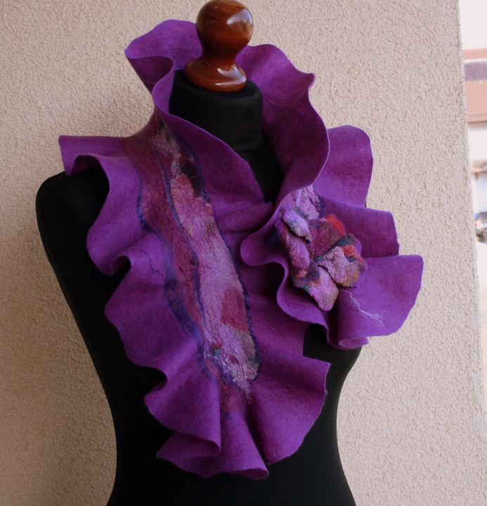 Purple flowers scarf ,, ,, picture no. 2