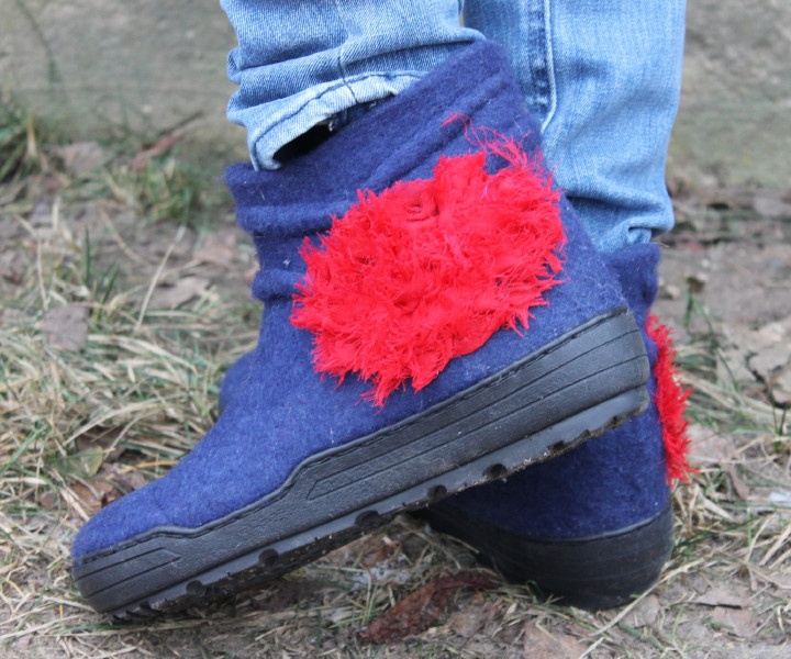 Felt Boots " two & quot ;, one foot inside length of 26.5 cm