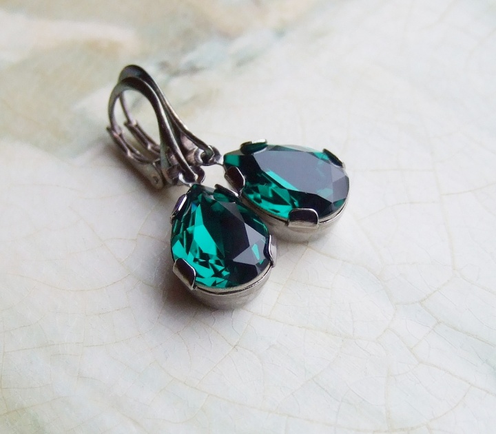 Swarovski emerald drops