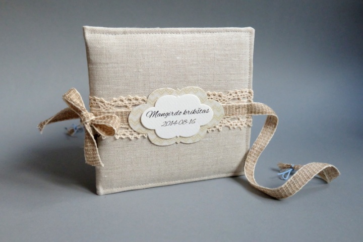 Linen christening CD cases .. picture no. 2