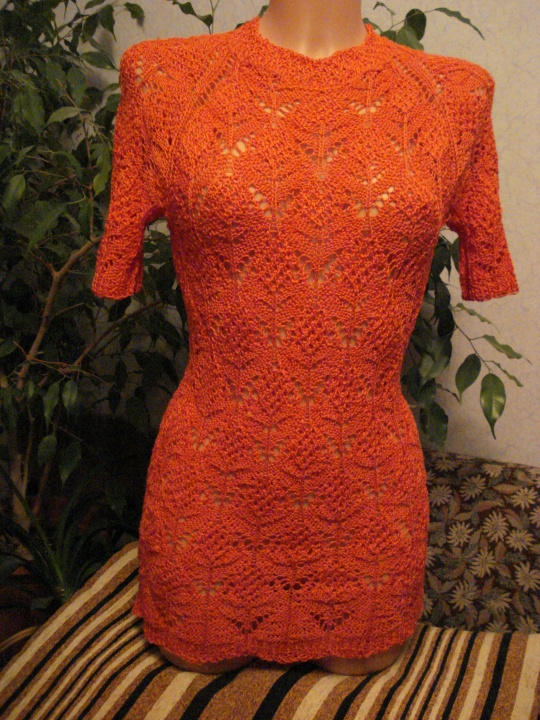 Blouse knitted knitting needles " Calendula flowers "