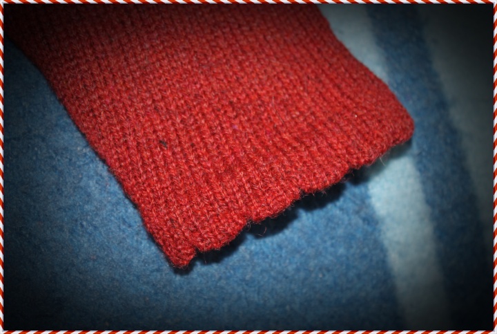 Christmas mood, Machine knitted sweater,Natural ecological wool jumper, Red  picture no. 2